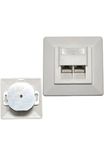OEM Διπλή Πρίζα Δικτύου RJ45 Cat5 Λευκή N125-02