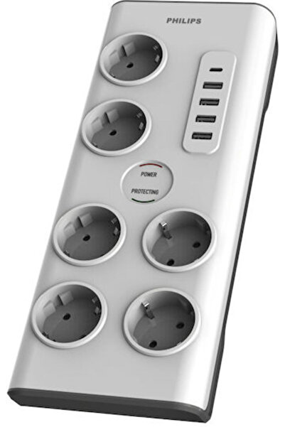 Philips Πολύπριζο με προστασία από υπερτάσεις 6 πρίζες Γνήσιο Spn7060wa/grs 1...