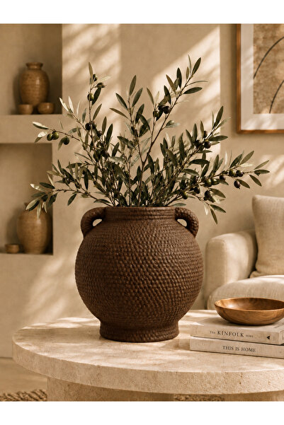 Luthien Elora Textured Decorative Vase with Handle