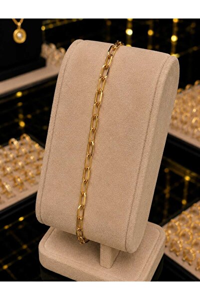 ELANORAFORYOU Gold Paperclip Chain Steel Bracelet – Women's Bracelet with Rec...