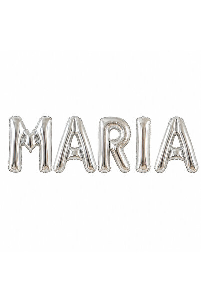 genaja Set Baloane Litere Folie „MARIA” Argintiu 40 cm – Decor Elegant Evenim...