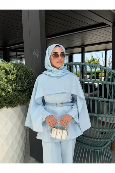 SS Design Eflin Pelerinli Takım Mavi