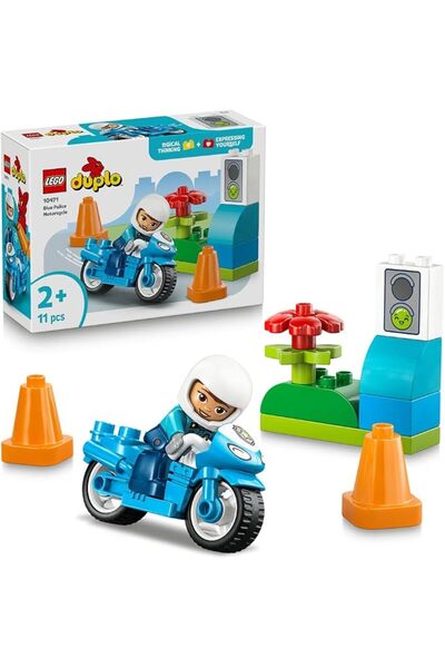 LegoPazar ليجو دوبلو دراجة نارية شرطة زرقاء 10471