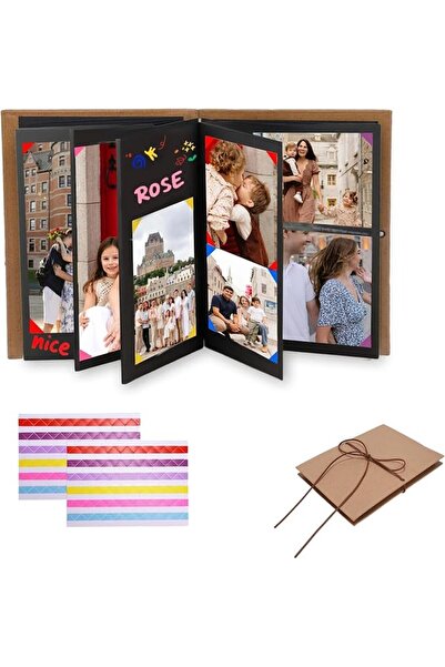 GENERAL ألبوم صور DIY مقاس 6 بوصات، ألبوم صور صغير يمكنك صنعه بنفسك، كتاب صور...
