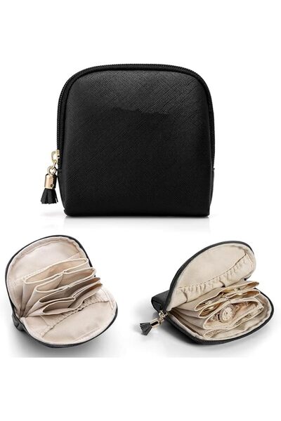 GENERAL Velvet Jewelry Travel Case, Small Compact Jewelry Organizer Pouch wit...
