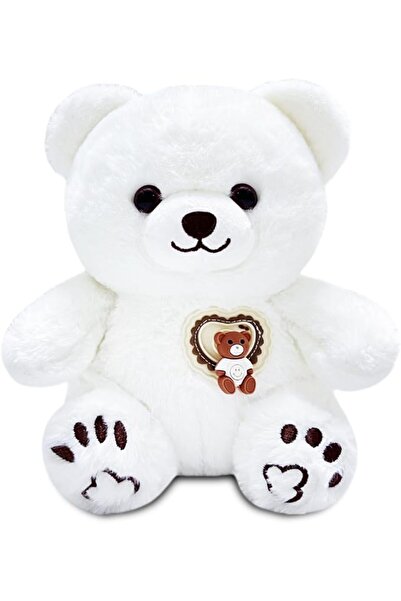 KASTWAVE 9 Inch White Teddy Bear Plush Stuffed Animal for Kids – Soft Cuddly ...