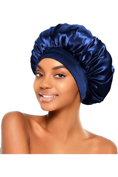 GENERAL Adjustable Wide Brimmed Satin Sleep Bonnet for Women Effectively Cont...