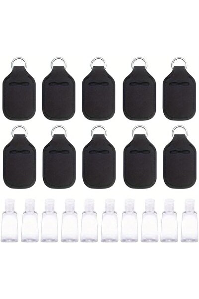 GENERAL 20 Pcs Empty Travel Size Bottles with Keychain Holder Set, 10 Pcs Cle...