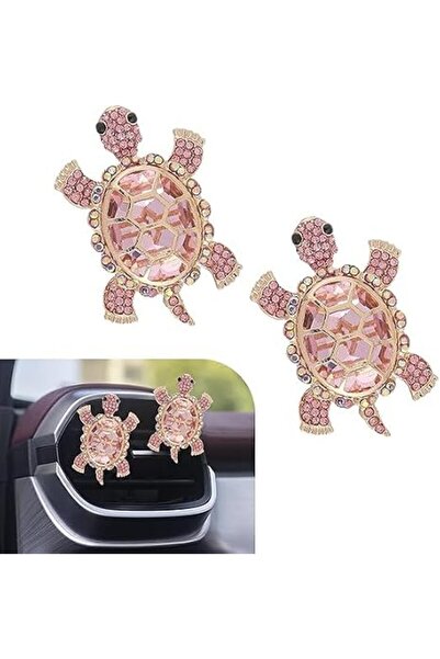 Tazweeq 2 Pcs Car Air Fresheners, Pink Turtle Air Vent Clips, Pink Car Access...