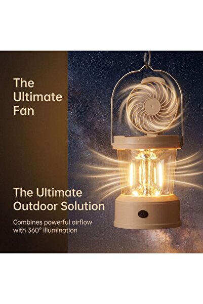 Morvena Picks Lanternă LED portabilă de camping cu ventilator, design pliabil...
