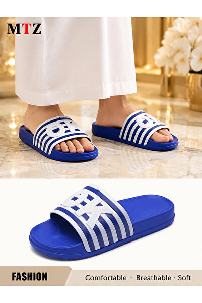 mtz Men's Striped Slide Sandals, Open-Toe Slip-On Slippers with a Wide, Raise...