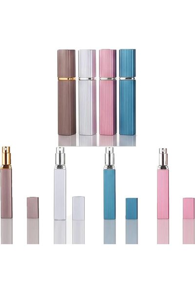 ToolHouse عبوة من 4 قطع: بخاخ عطر للسفر سعة 10 مل، زجاجة عطر محمولة قابلة لإع...