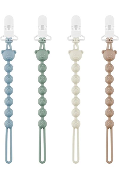 GENERAL Pacifier Clip - 4 Pack Silicone Pacifier Holder with One Piece Beads ...