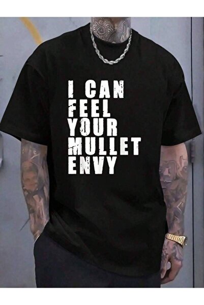 k222 % Cotton Casual Tshirt I Can Feel Your Mullet Funny Vintage 80s Hair Par...