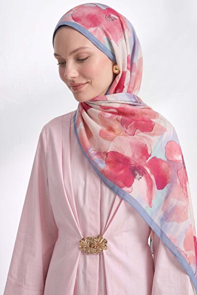 Salih Çelebi Ahenk Flower Pattern Naida Shawl 4086 - Baby Blue