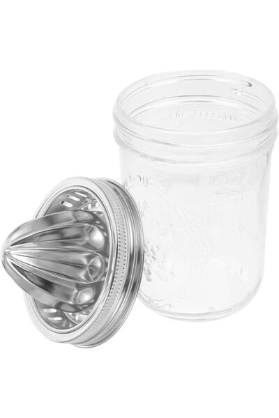 PRETYZOOM Stainless Steel Mason Can Juicer Manual Citrus Fruit Squeezer for H...