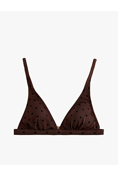 Koton Top de bikini cu bretele, decolteu în V, cu buline