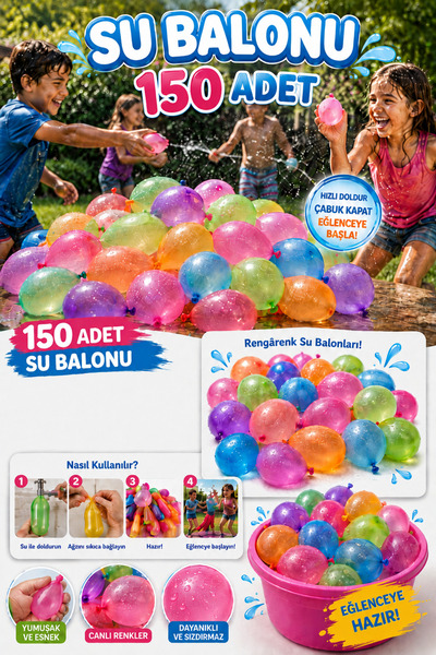 Baloncu Nene 150Pcs Colorful Water Balloon Children's Summer Fun Water Battle...