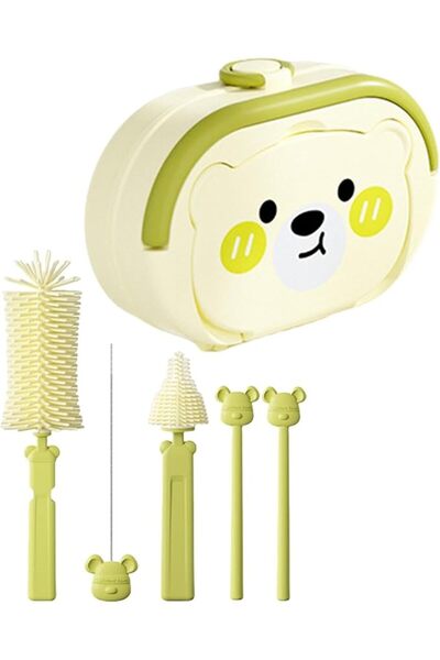 SWIUKPHE Baby Bottle Brush Set, Portable Travel Bottle Cleaner Kit with Foam ...