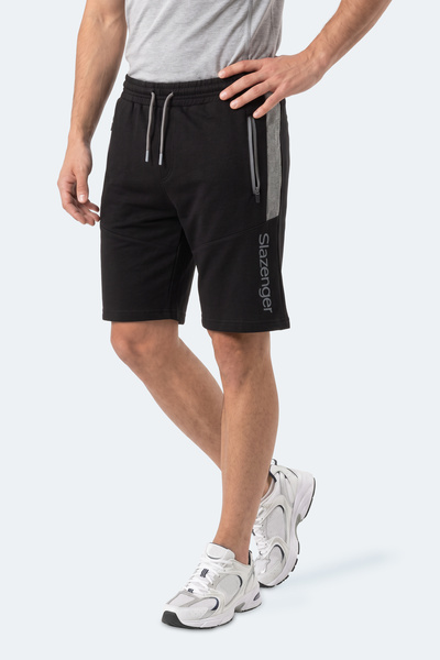 Slazenger NIKON I Ανδρικό μαύρο σορτς με τσέπες με φερμουάρ