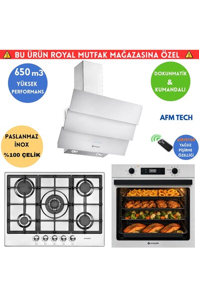 Eminçelik A11 Airfryer Mod'lu Dijital Turbo Beyaz Ankastre Set (AF 2190W+22 3...