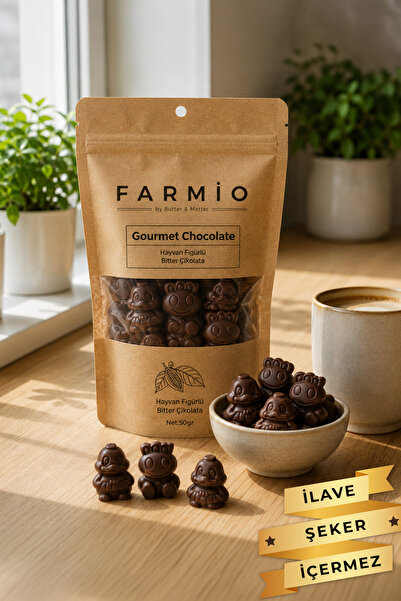 FARMİO İlave Şekersiz Hayvan Figürlü Çikolata - 50gr Doypack