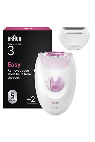 Braun Silk·épil 3 Kablolu Epilatör, Kalıcı Pürüzsüz Cilt, 3-031