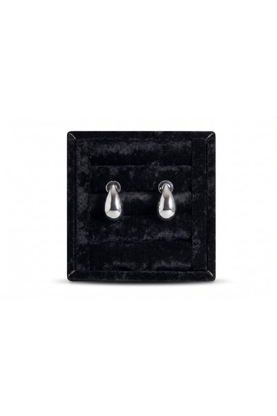 Karaşah Women's Silver Color Drop Model Elegant Brass Earrings