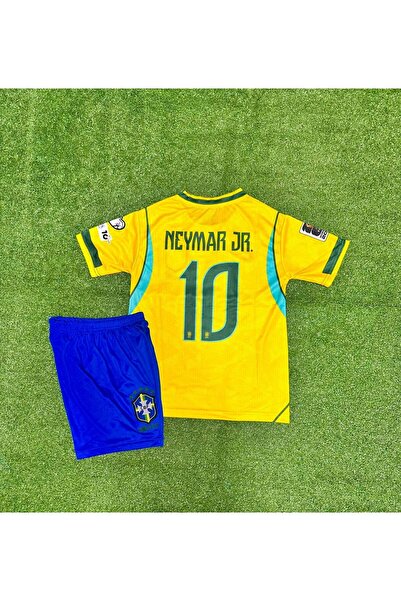 BYSPORTAKUS Brezilya 2026 Dünya Kupası Neymar Çocuk Forması (SARI)
