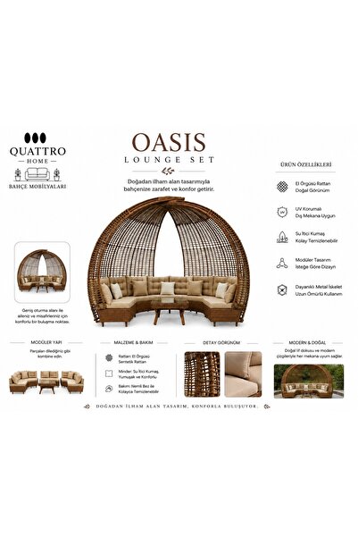 QUATTRO HOME Oasis Daybed Şezlong Bahçe Oturma Alanı