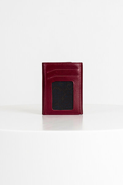 BAYDERİ Ceska Leather Wallet Claret Red
