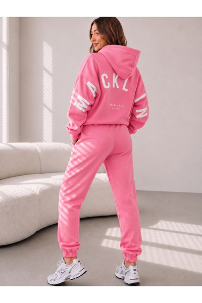 macklin Unisex Women's and Men's Back Printed Oversize 3 Thread Hooded Tracks...