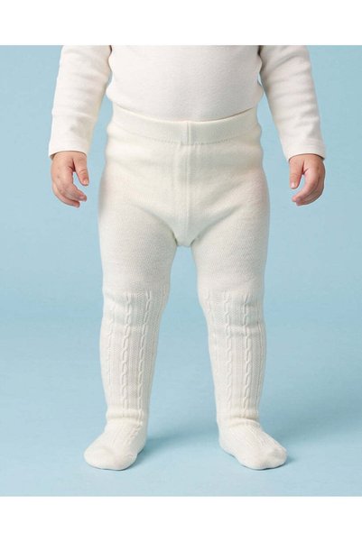 REDTAG Infant Girls Assorted Jacquard Knit Tights Set (Pack Of 2)