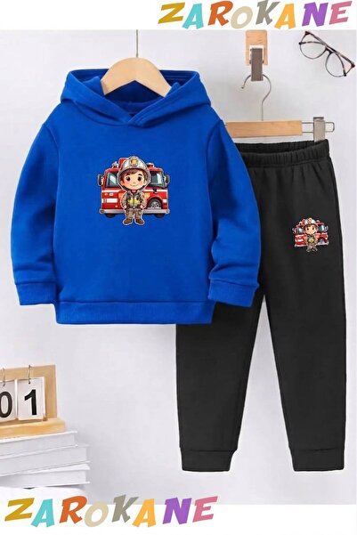 ZAROKANE Firefighter Children's Printed Winter Children's Hooded Cotton Insul...