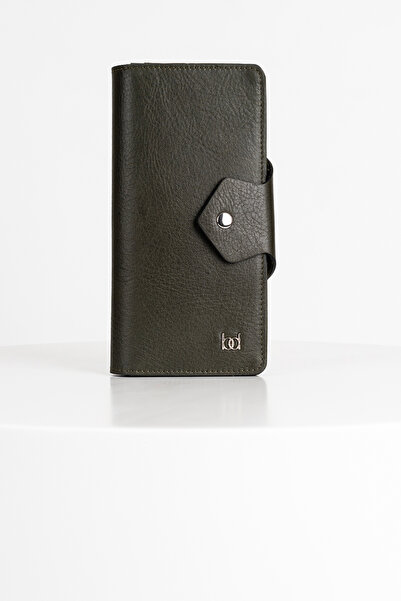 BAYDERİ Lehix Genuine Leather Wallet with Compartments Green
