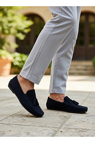 KAFKASLAR Tasseled Corcik Model Real Suede Leather Soft Sole Loafer Men's Shoes