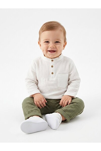 Kids Kingdom Organic Hakim Yaka Muslin Baby Boy Pants and Shirt 2-Piece Set