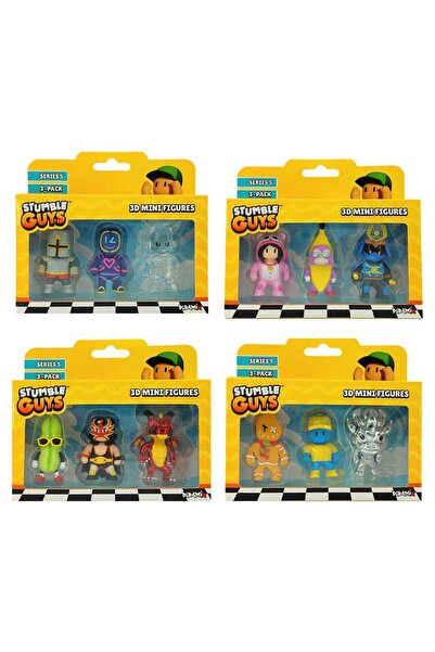 MEGA DİRAMİX STUMBLE GUYS S5 SAS2590072 3D MİNİ KOLEKSİYON FİGÜR 3 LÜ KARTELA 4+