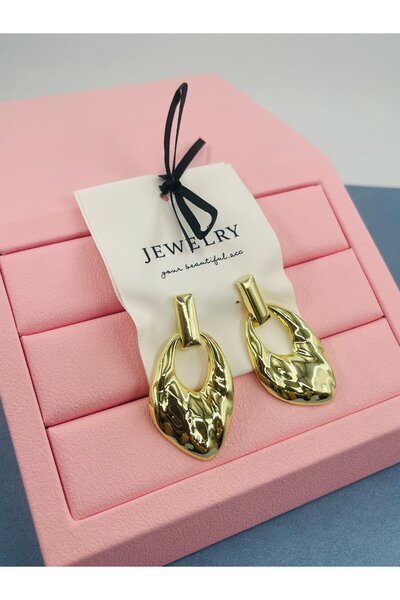 Bozhi Oval Detailed Earrings Daily Elegance Meaningful Gift for Special Occas...