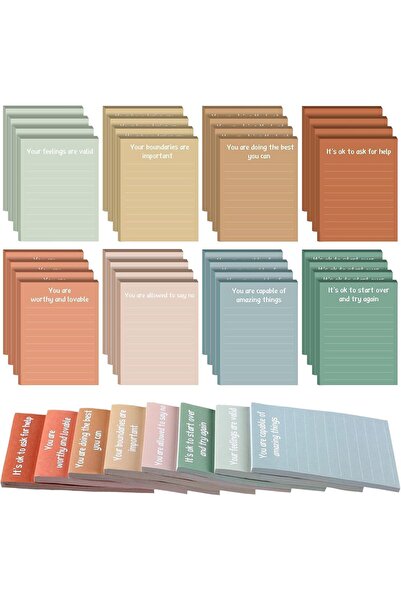 Arabest 32 Pads Sticky Notes,Mental Health Positive Quote,Self-Adhesive Daily...