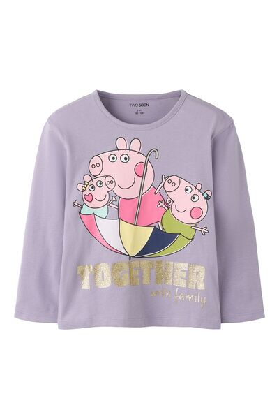 TWO SOON Tričko s dlhým rukávom Prasiatko Peppa