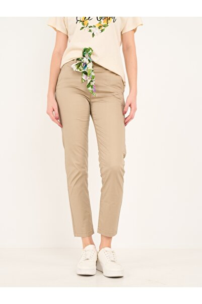 Lee Cooper - Pantaloni lungi dama de culoare uniforma cu detalii