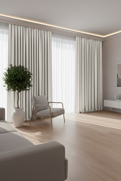 Velveta Modern Series Düz Pile Kadife Dokulu Fon Perde Krem