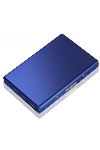 STARSTAR Metal card holder silver locking 6 slots slim 10x7.5x2.5cm.