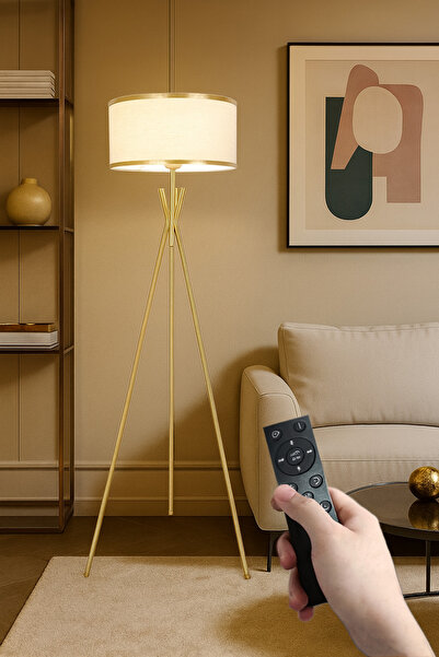 Generic Brand Modern Gold Tripod Floor Lamp with 16W LED, App & Remote Contro...