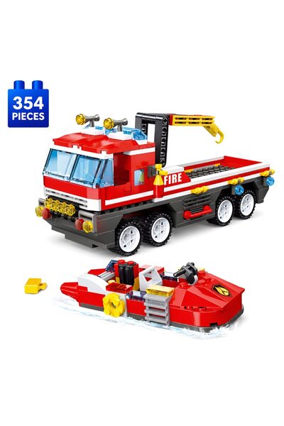 Minibric Set de Constructie Piese Tip Blocuri Construit 354 Piese CityFireTru...