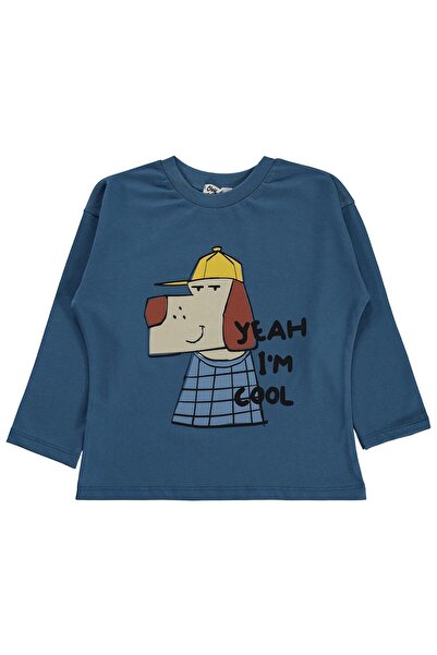 Civil Boys Yeah Dog Printed Sweatshirt for Ages 2-5 Km - Navy Blue