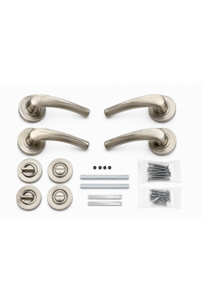 Condi Collection Bravo Round Satin Wc Aluminum Door Handle (2 Sets)