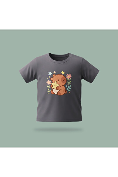 Erays Home Children's Capybara with Star Pattern Printed T-Shirt 100% Cotton ...