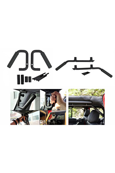 tuningset Pachet mânere de prindere față și spate, compatibil cu Jeep Wrangle...